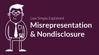 Misrepresentation and Nondisclosure  Contracts  Defenses amp Excuses [upl. by Tanney]