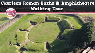 CAERLEON ROMAN BATHS amp AMPHITHEATRE WALES  Walking Tour  Pinned on Places [upl. by Artenak141]