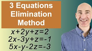 Solving Systems of 3 Equations Elimination [upl. by Sparhawk]