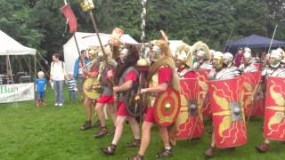 Roman Reenactment at the Amphitheatre in Caerleon Marching In [upl. by Lielos84]